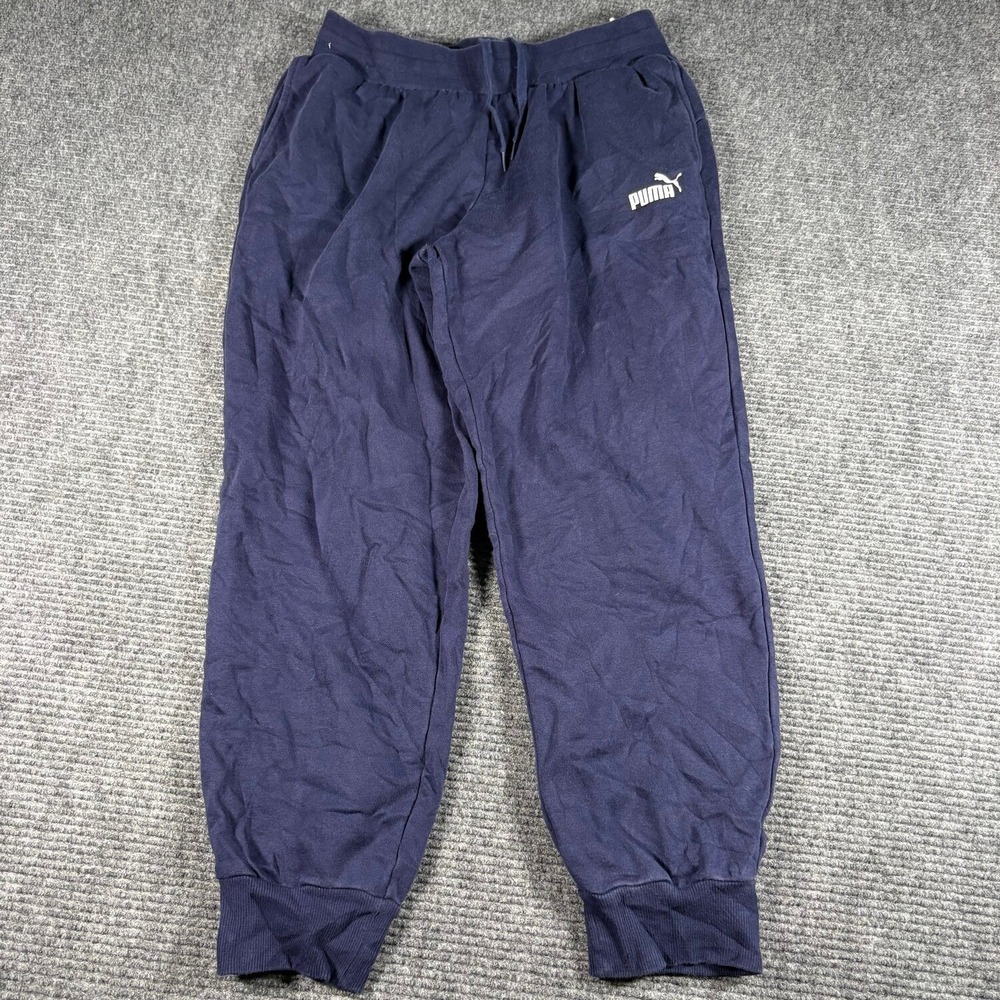 Puma Sweatpants Womens 1X Navy Blue Excellent Joggers Fleece Logo
